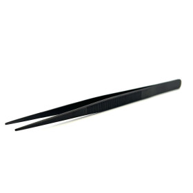 PINZETTA INOX NERA CON SCANALATURA 1 pz