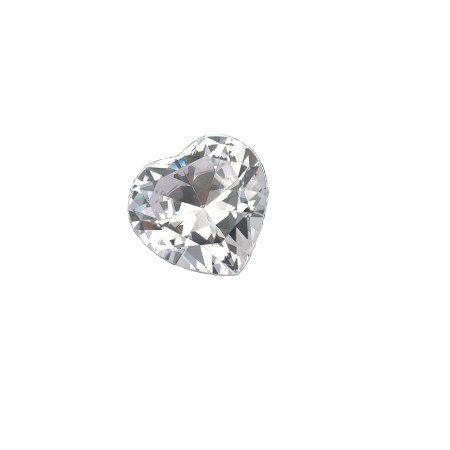 Diamant-Imitat aus kubischer Zirkonia (kZ), Herzschliff Ø 30mm