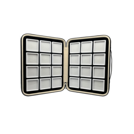 Etui mit 24 Klarsichtdosen 5x5 - weiss