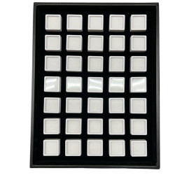 Etui mit 35 Klarsichtdosen 3x3cm - weiß