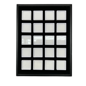 Tray with 20 boxes 4x4 - white