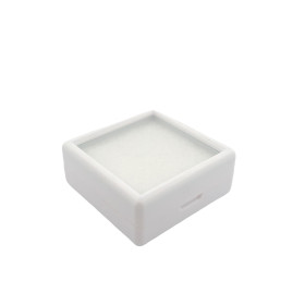 Edelsteindose plastik 4X4 - WEISS