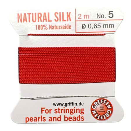 Red coral silk thread Griffin No. 5