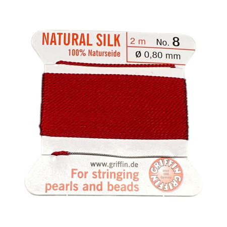 Red coral silk thread Griffin No. 8