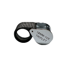 TRIPLET LOUPE 10x 18mm rubber grip
