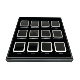 Etui mit 12 Metalldosen - Matt silver