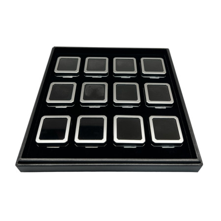 Etui mit 12 Metalldosen - Matt silver