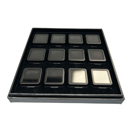 BOX 12 Scatoline Metallo 4X4x1.5 cm - nero opaco