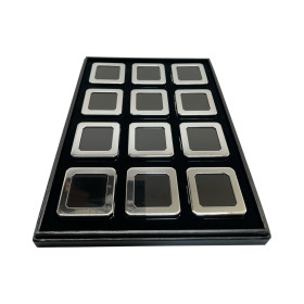 BOX 12 Scatoline Metallo 5.5X5.5x1.5 cm - Argento lucido
