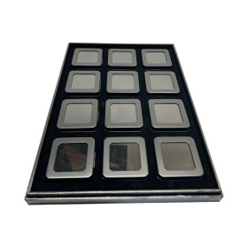BOX 12 Scatoline Metallo 5.5X5.5x1.5 cm - Nero Opaco