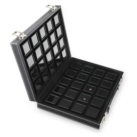 40 Gem Display Box with Deluxe Carry Case - black