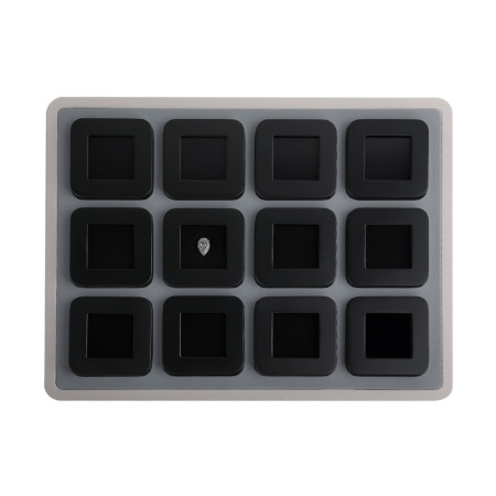 Deluxe Diamond Boxes in a Luxury Tray Set - 12 black boxes