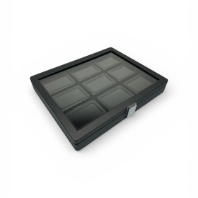 Diamond Boxes in a Luxurious Lockable Case with viewing window - black