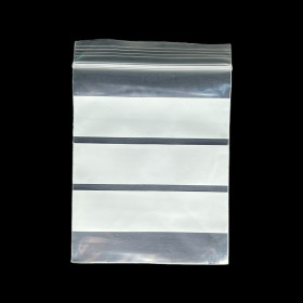 PLASTIC ZIP TOP BAGS 10x15 cm with three white strips