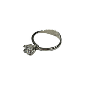 Silver stone holder ring for stones from 0.50 to 2.0 ct