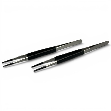 SET Pinzette INOX punta gommata - 2pz