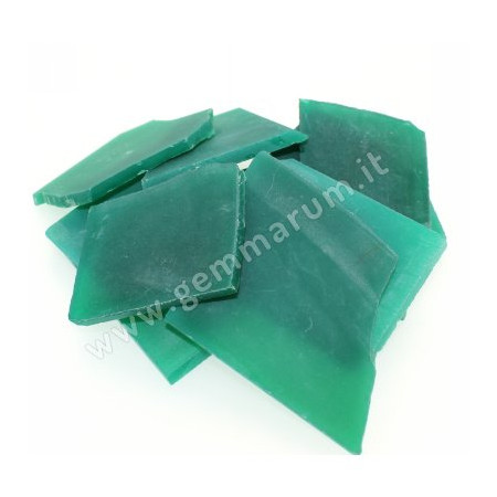 green agate in small sheets raw material to cut